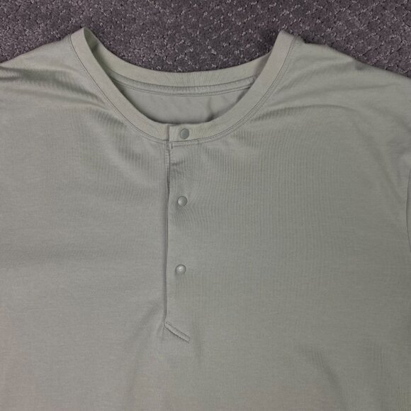 Lululemon Henley Shirt Men's Large Mint Green Long Sleeve The Fundamental - Picture 2 of 7